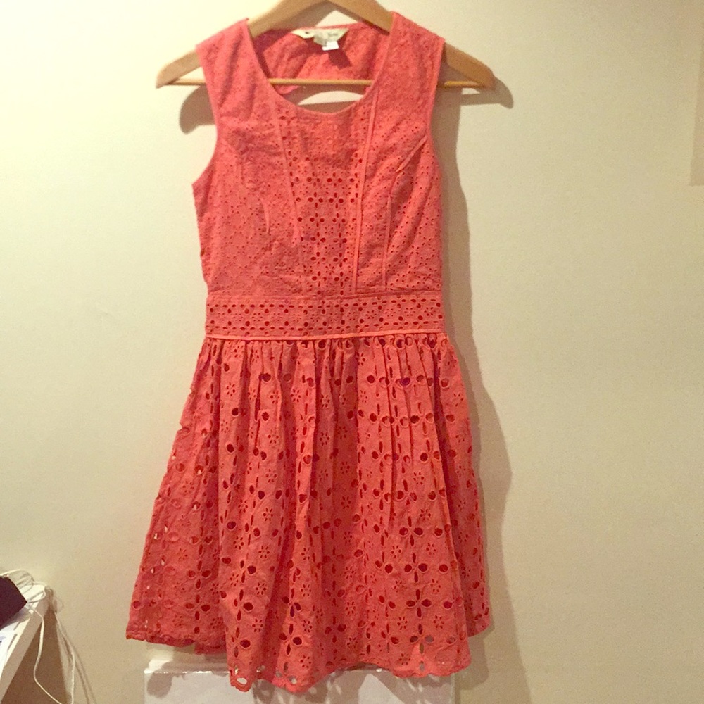 ModCloth Yumi eyelet coral summer dress size 0/2